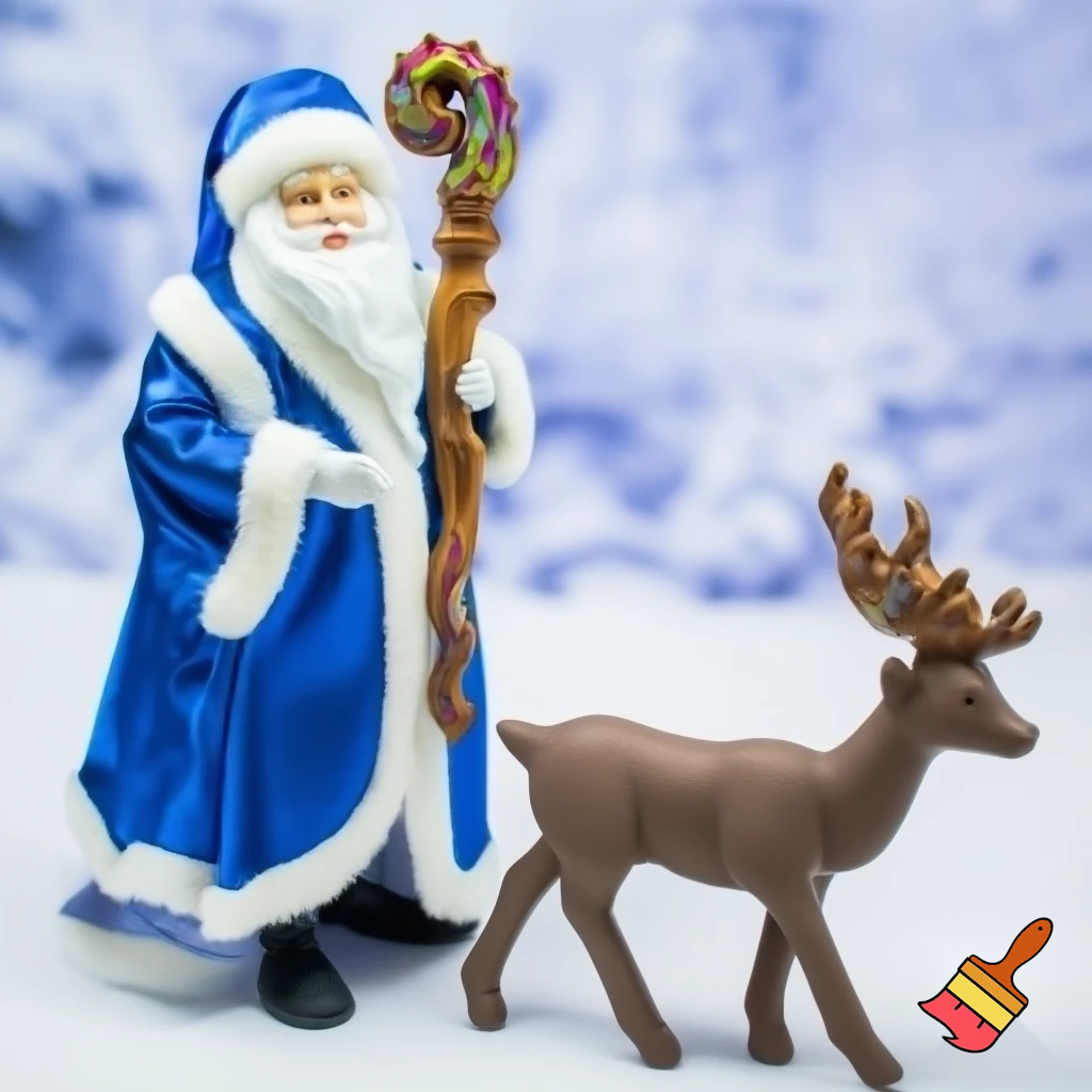 Russian Santa Claus walking stick with with t reindeers magic walking stick a plastic plastic Russian Santa Claus walking stick magic walking stick