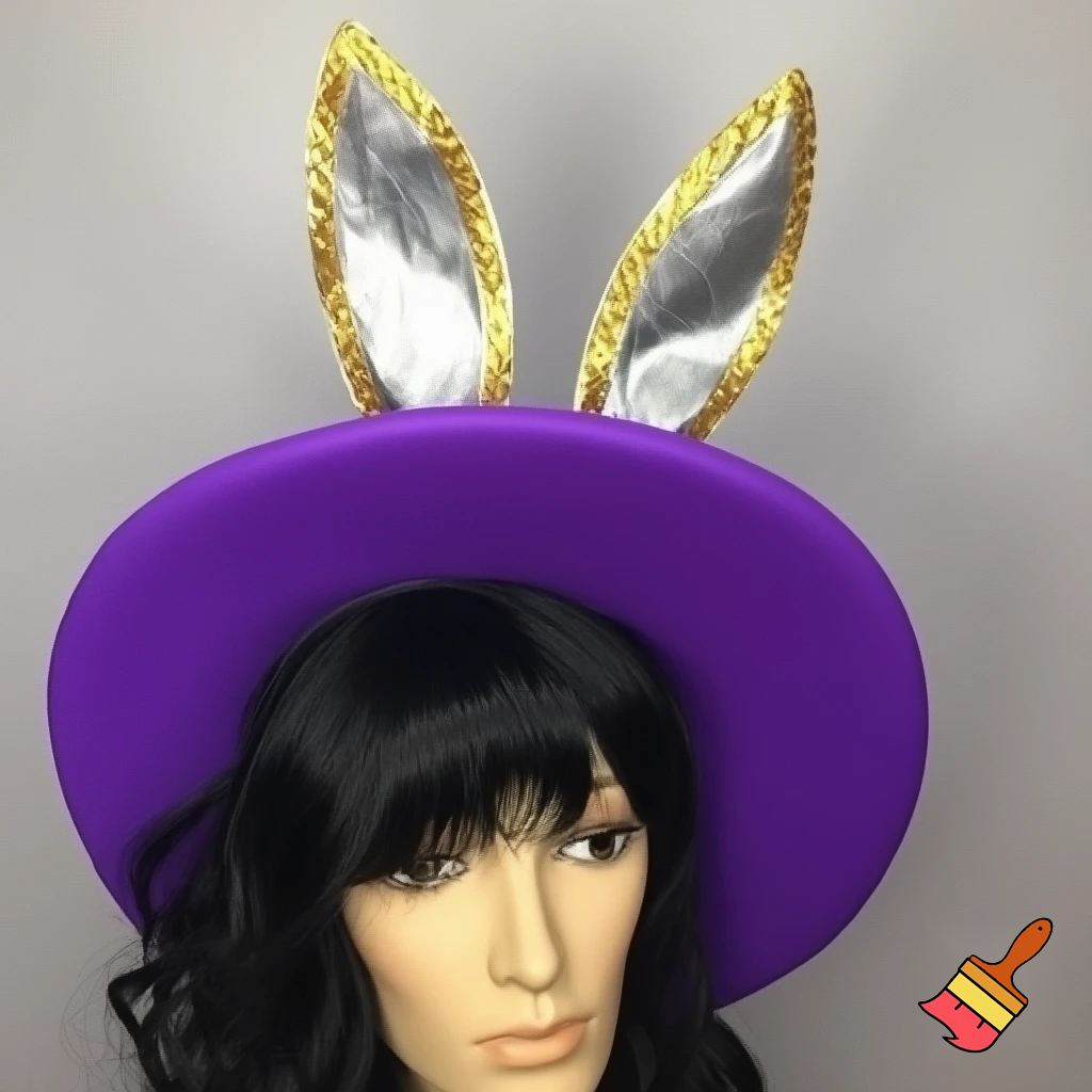 Easter bunny top hat headband, purple and white gold and silver top hat black purple dark purple special hat in delicate