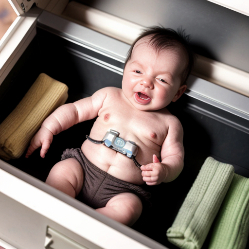 Babies in pod incubator nursery with large robotic arms on thier chests for heartbeats 