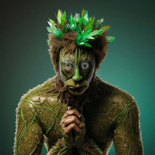 A tree man covered in crystals