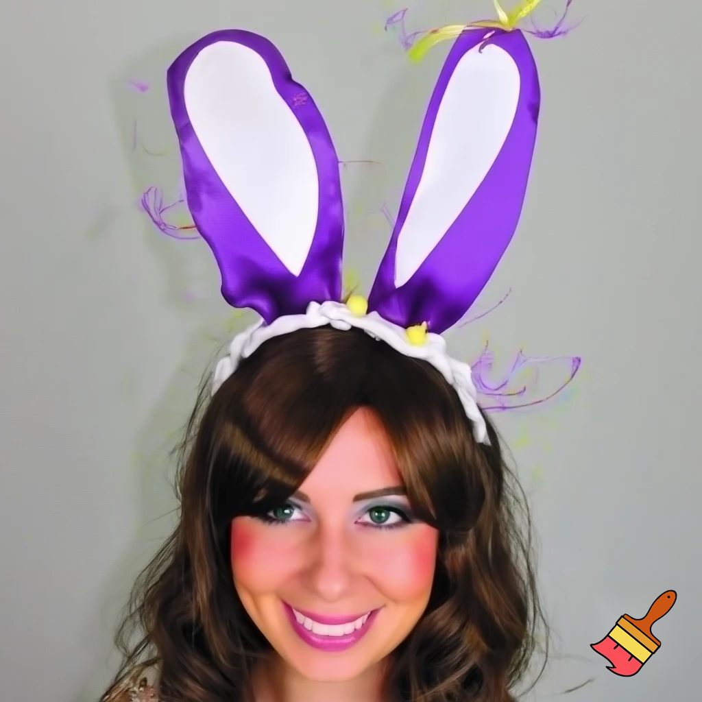 Easter top head headband, purple and white