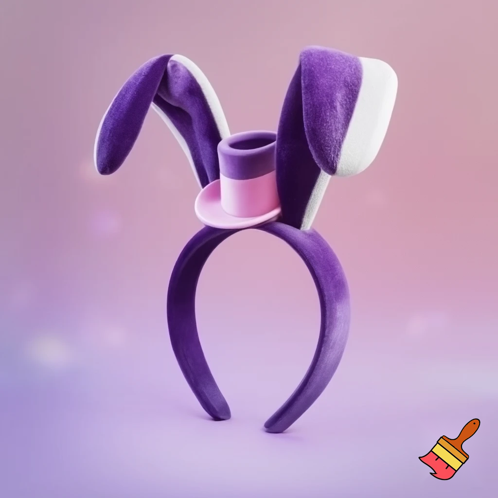 Easter bunny headband velvet Easter bunny, bunny ears, purple and white bunny headband purple and pink top hat velvet