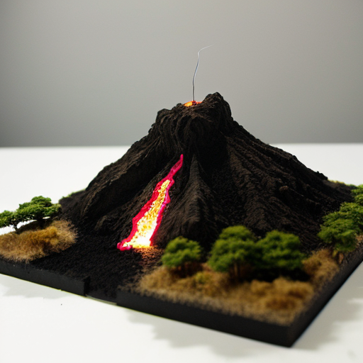 create a landscape volcano like a house for a hallwolf