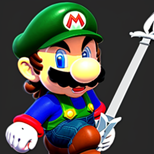 Mario with the master sword  from the legend of zelda