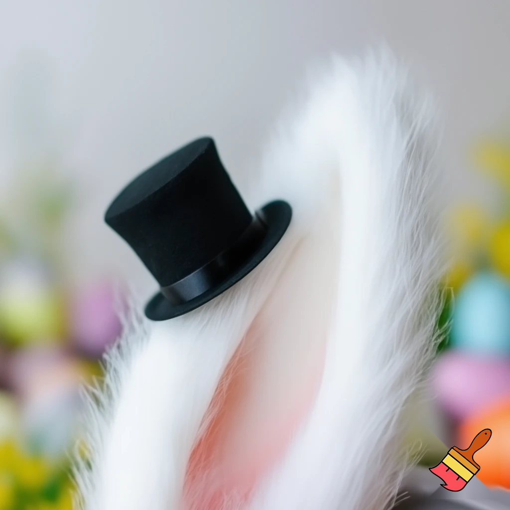 Easter bunny top hat headband, Easter bunny ears headband top hat
