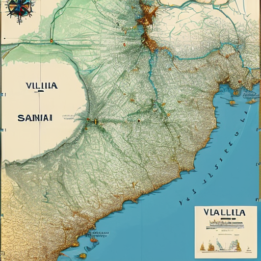 Красивая и четкая карта Испании. Валенсийское сообщество выделено кружком или звездочкой.)