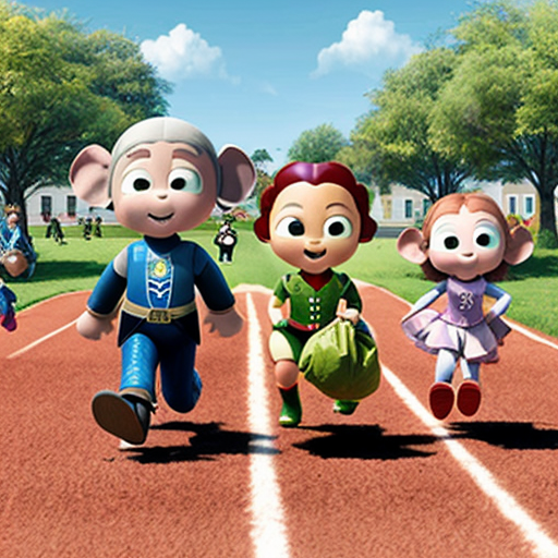 Super Why Mother Goose Sack Race and Mouse Sack Race and Elephant Sack Race