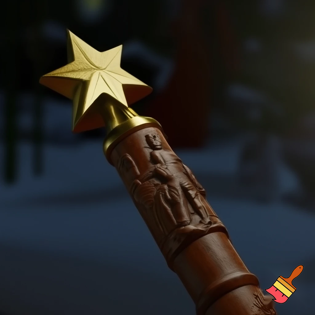 Russian Santa Claus walking stick with a star Santa Claus the real Santa Claus