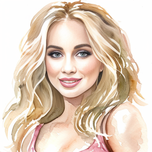 A cartoon girl with blonde big bushy blonde hair 