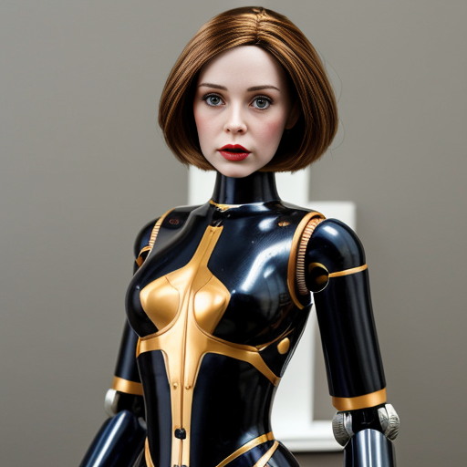 realistic robot woman doll to latex skin 