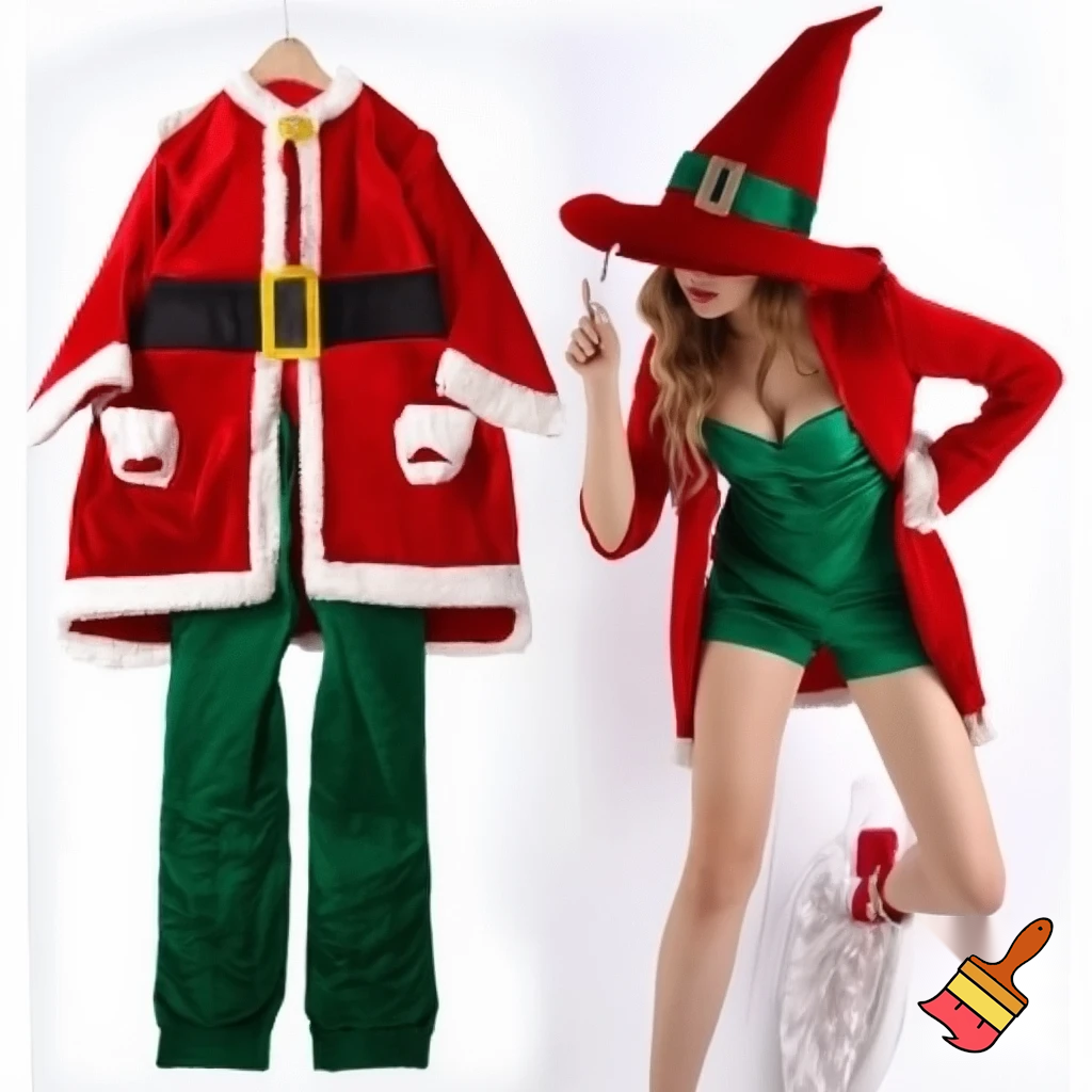 A wizard jacket Christmas jacket Santa Claus wizard Christmas shoes Christmas wizard hat a large one