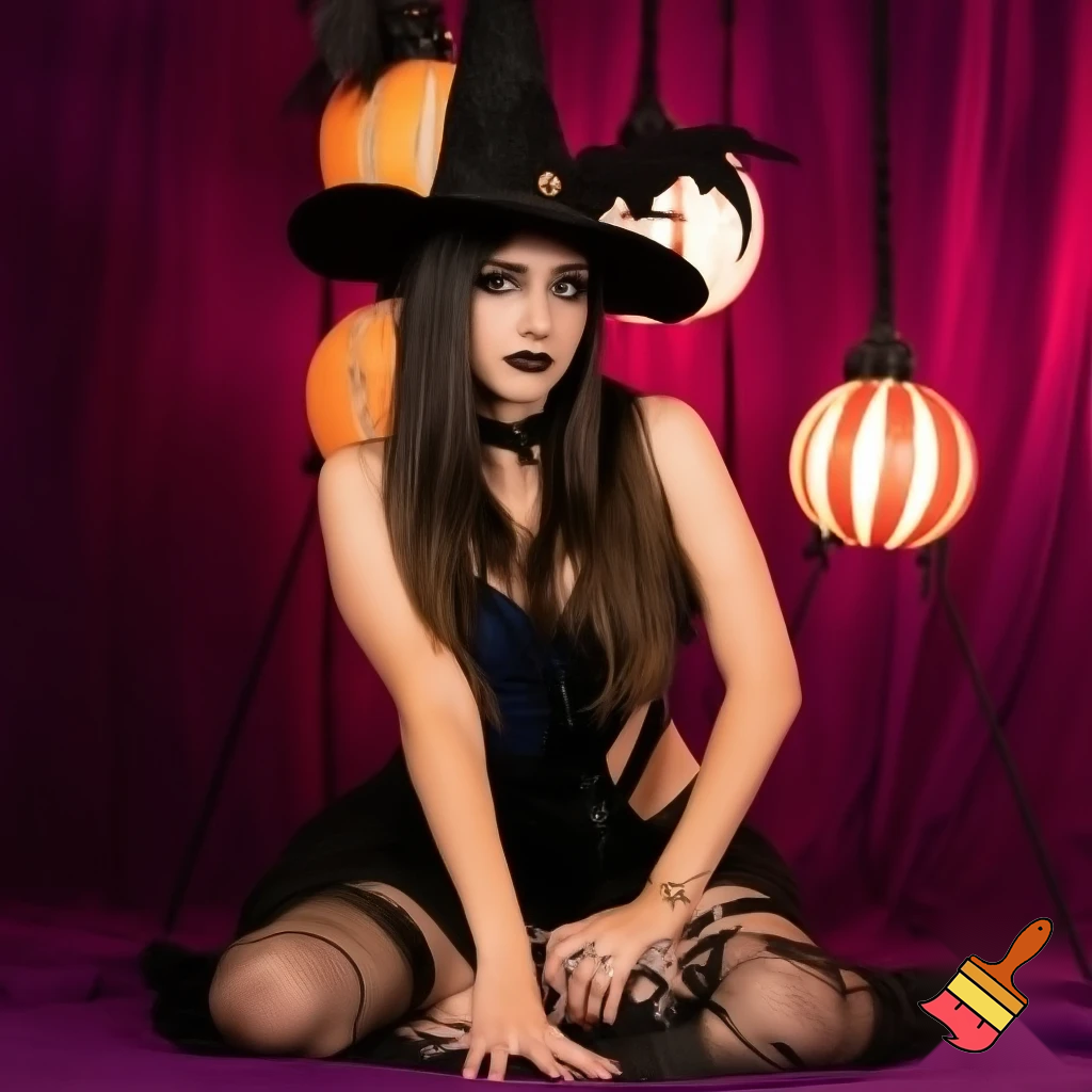  Sexy witch costume, a girl