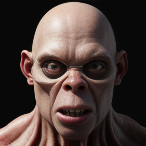 Disturbingly creepy realistic ugly and grose creature