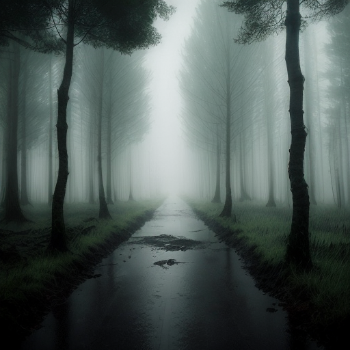dark and gloomy environment forest rain