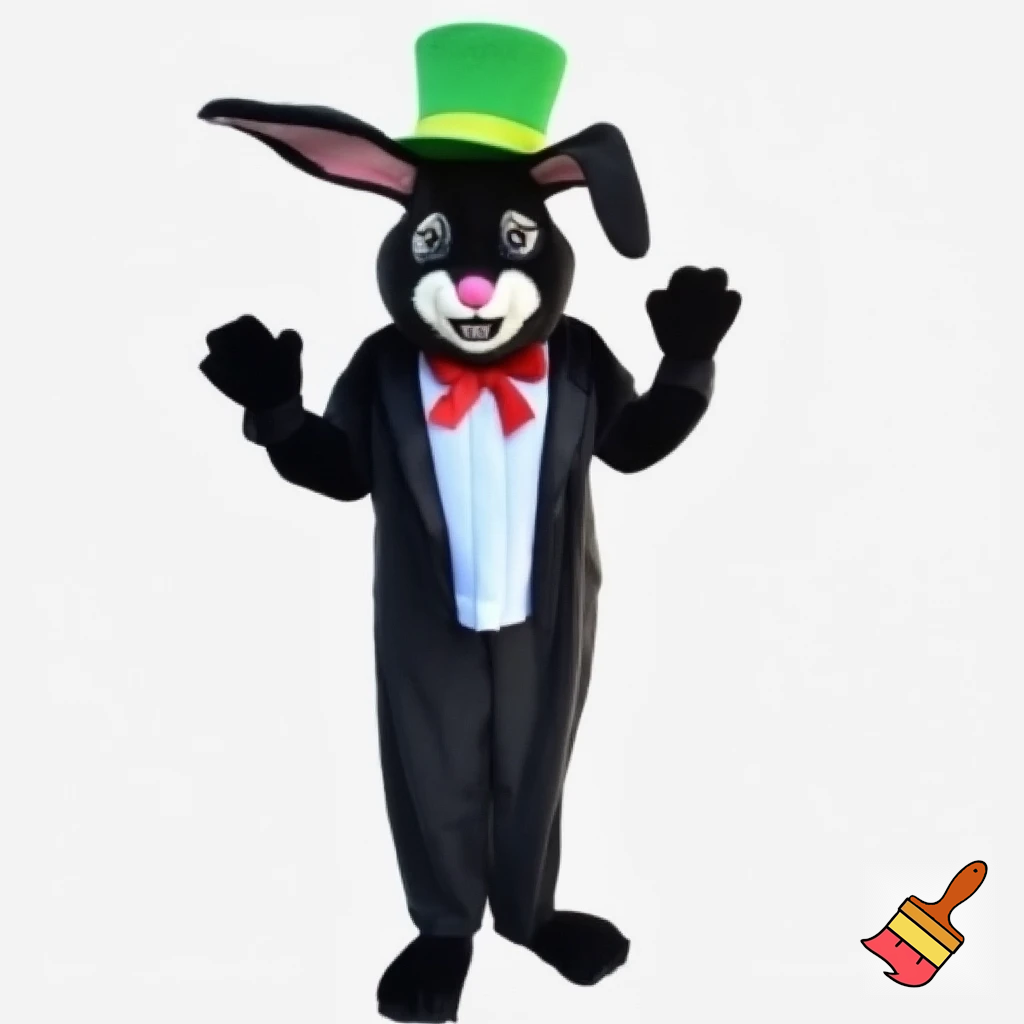 Easter bunny mascot top hat costume