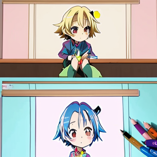 A young artist (character name: Arin) is drawing in a dimly lit room.

Sketches of cute, happy cartoon characters are pinned on the wall.

The clock strikes midnight.

Arin’s new sketch—a mysterious, faceless figure—starts to smudge on its own on the paper.