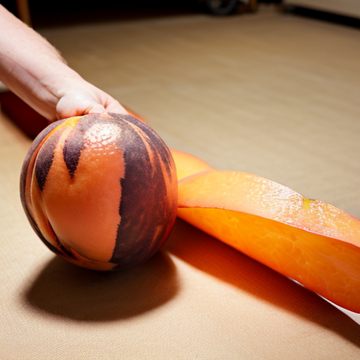 A giant peach rolling