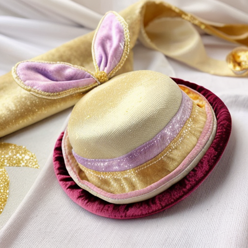 Easter bunny top hat headband, purple white with gold glitter fabric and velvet velvet gold special gold and delicate velvet and delicate and precious glitter, purple and white