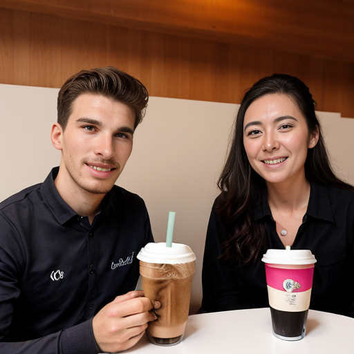 Goretzka drink coffee and Vanessa drink coffee at the wedding 
