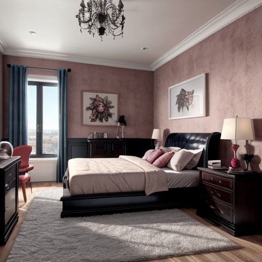 Alice in Wonderland themed adult bedroom