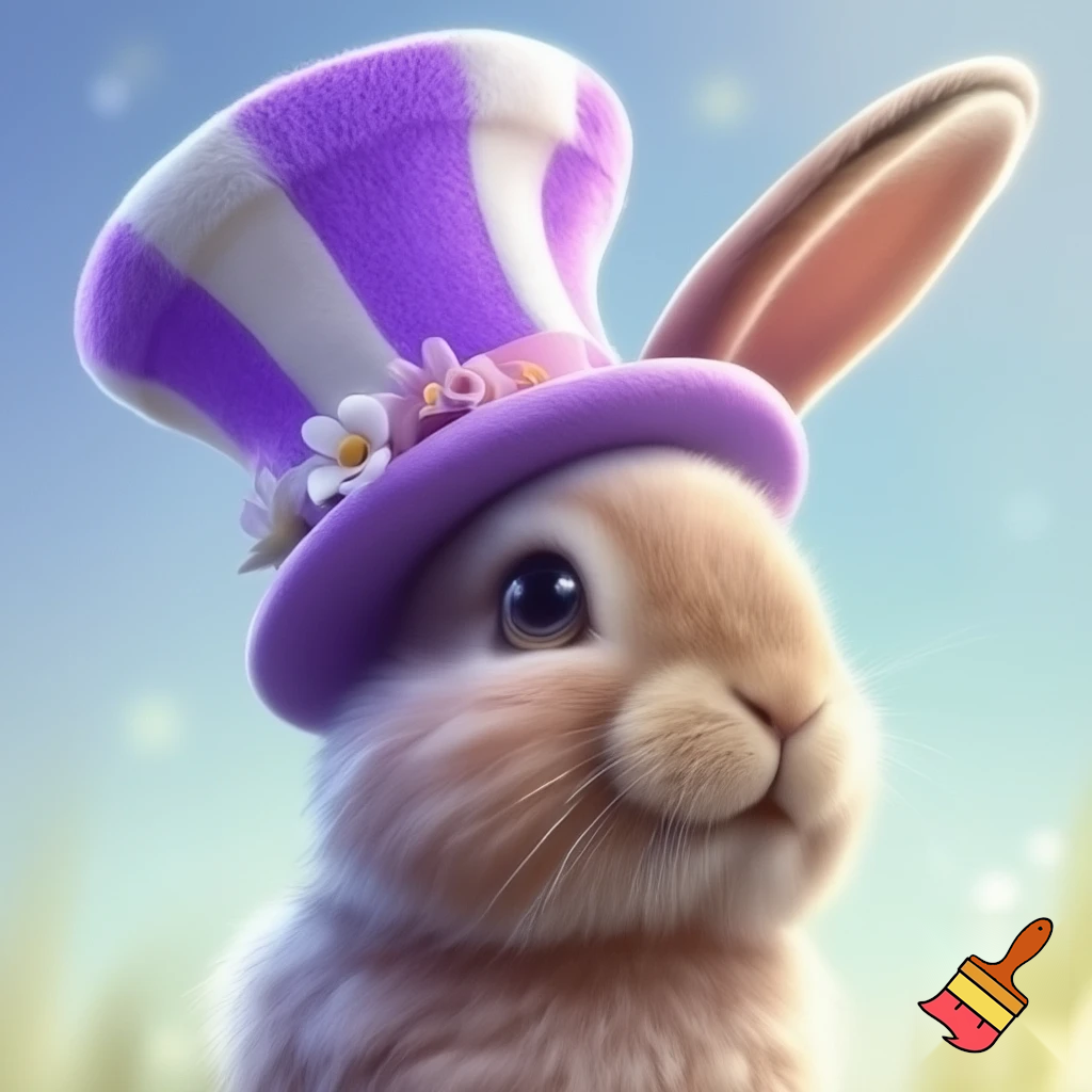Purple and white top hat Easter bunny headband top hat
