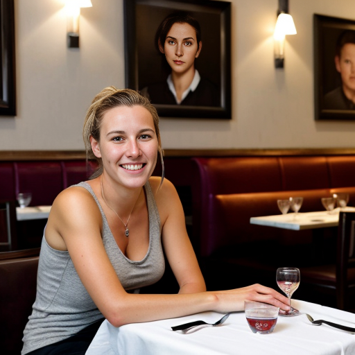 Goretzka and Vanessa at the restaurant 