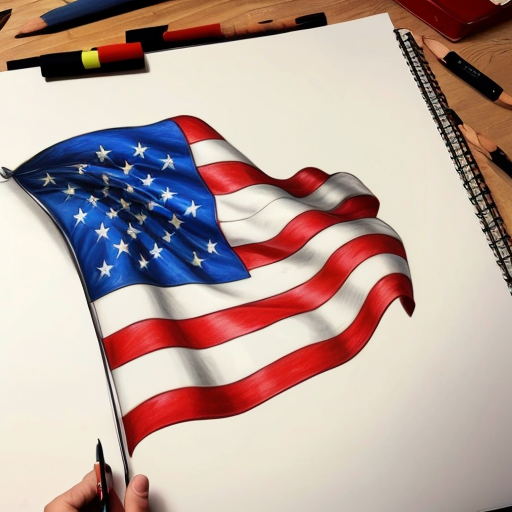 Draw a bfdi style red,white,blue flag asset no face no libs 