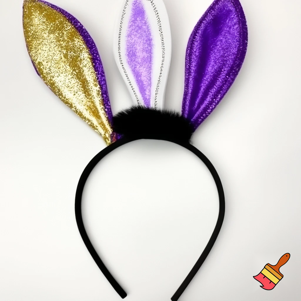 Special top hat headband Easter headband with rabbit, ears, purple and white purple and white with glitter velvet golden purple and white with glitter silver