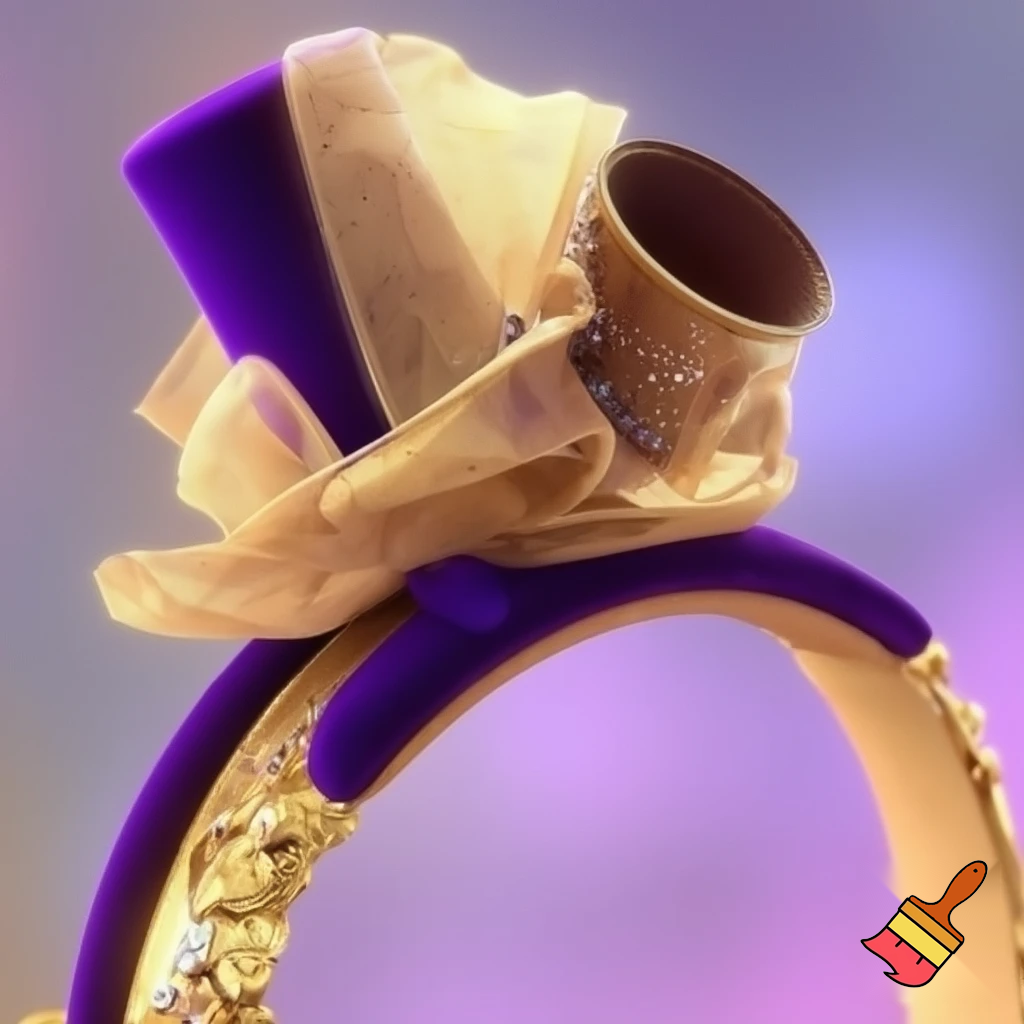 Golden purple Easter Easter headband, top hat velvet and fabric