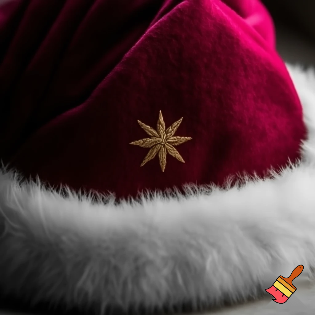 A wizard Santa Claus hat read✨✨🎄💫 velvet with what fluff