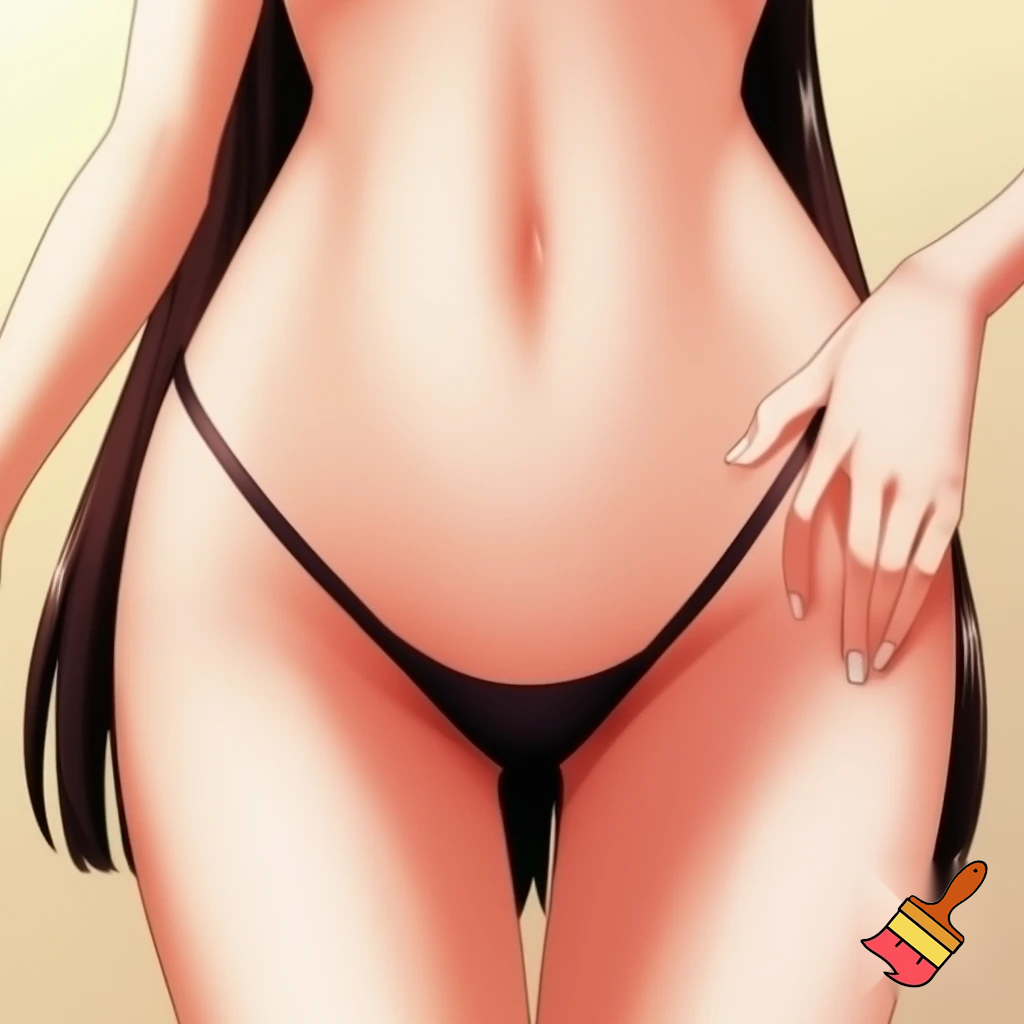 Naked anime girl lower front