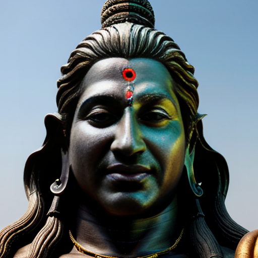 Generate a image of lord shiva with blue-throated Lord
