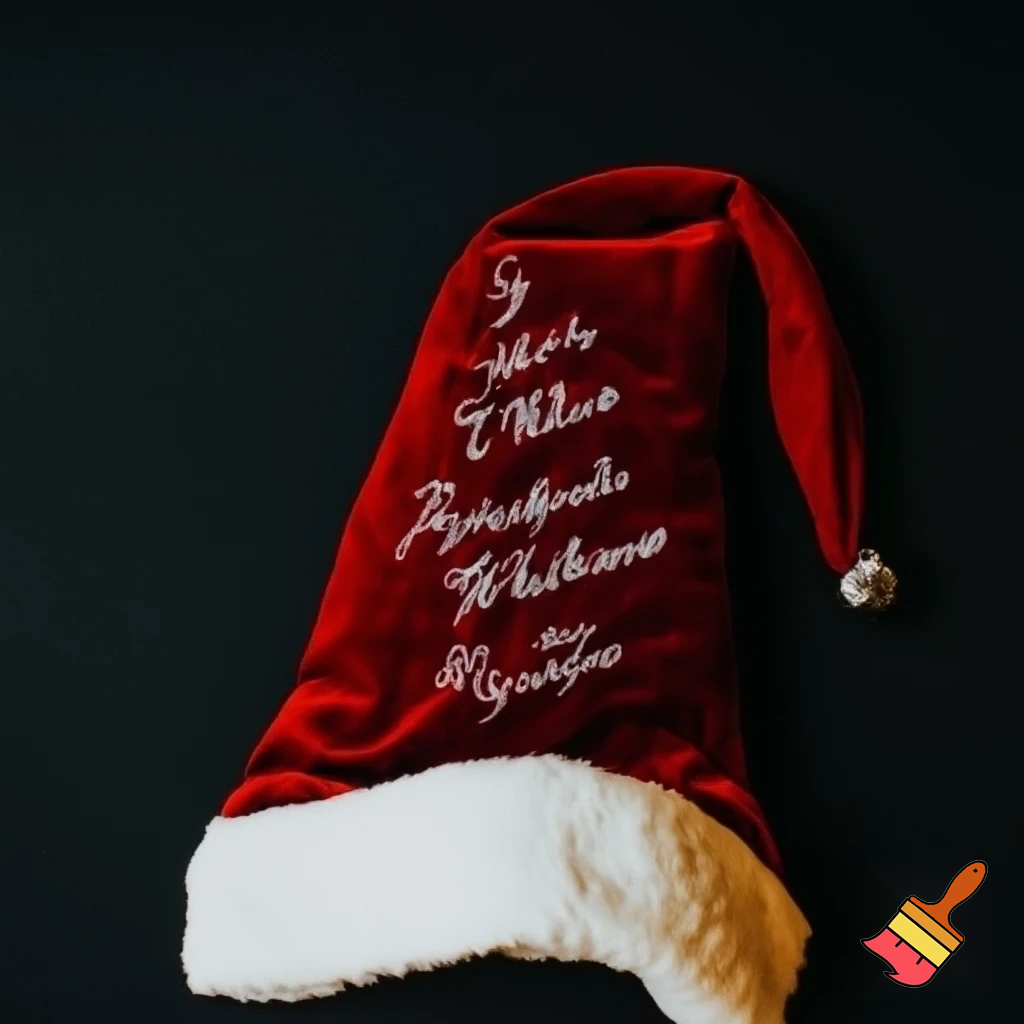 Christmas wizard hat written and velvet Santa Claus hat