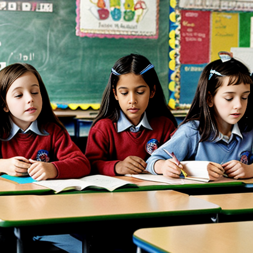 Kinder im Klassenraum im Weltraum