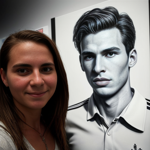 Goretzka and Vanessa at the museum 