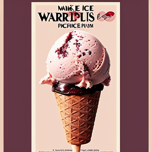 Make a visually appealing poster promoting Warndu Davison Plum Ice Cream