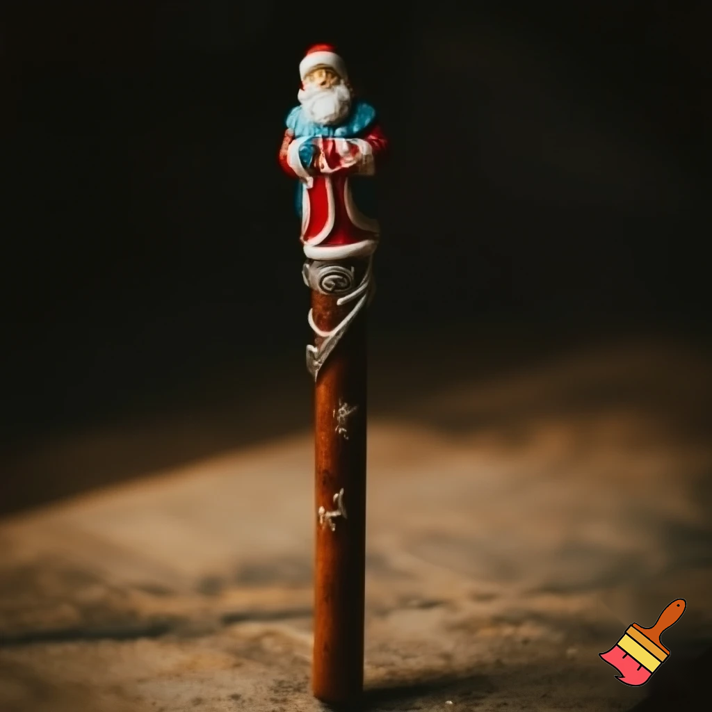 Russian Santa Claus walking stick with with t reindeers magic walking stick a plastic plastic Russian Santa Claus walking stick