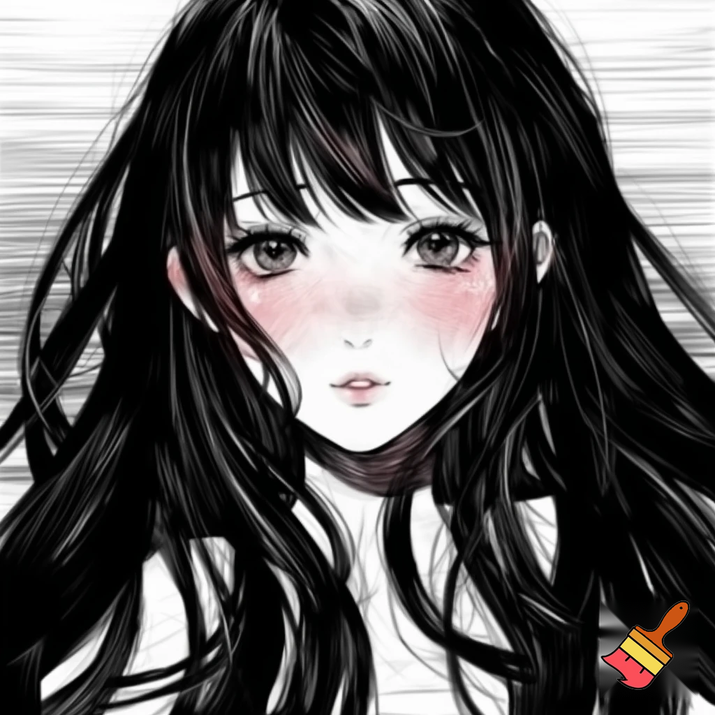 fait la en noir et blanc et plus style manga c une fille cheuveux long et tres 
ebourife 

