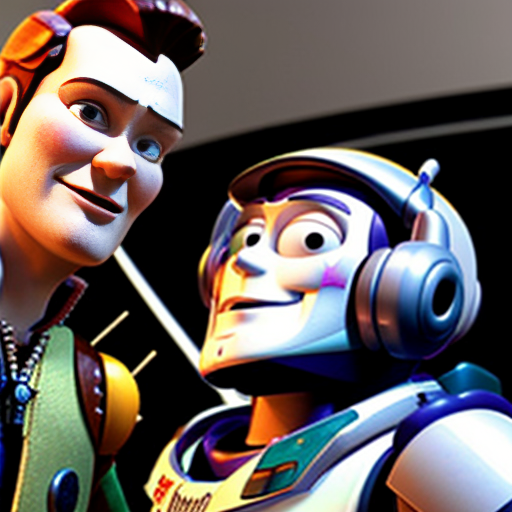 Buzz lightyear recording woody with a massive camera