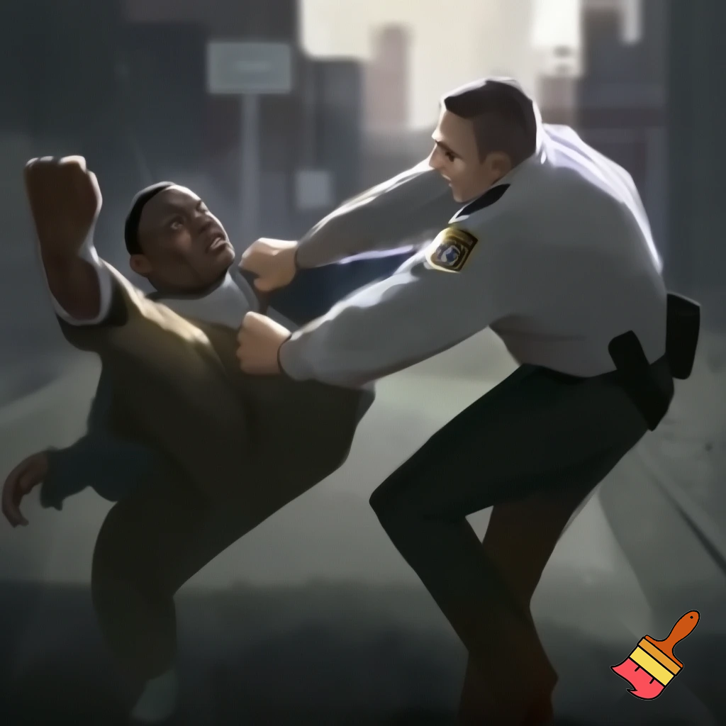 a kind black man getting beaten by a white racist cop #black history month