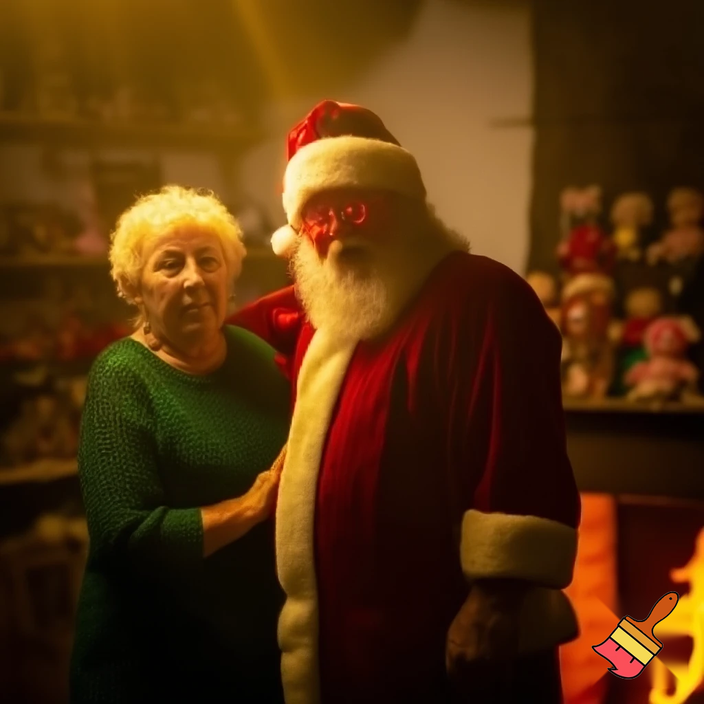 Mrs. Claus and Santa Claus.