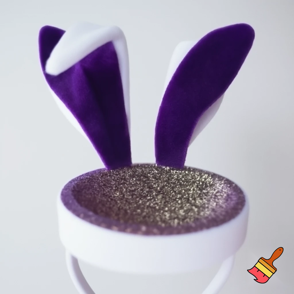 Special top hat headband Easter headband with rabbit, ears, purple and white purple and white with glitter velvet golden purple and white with glitter silver