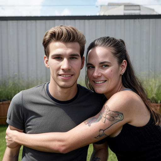 Goretzka and Vanessa at the backyard 