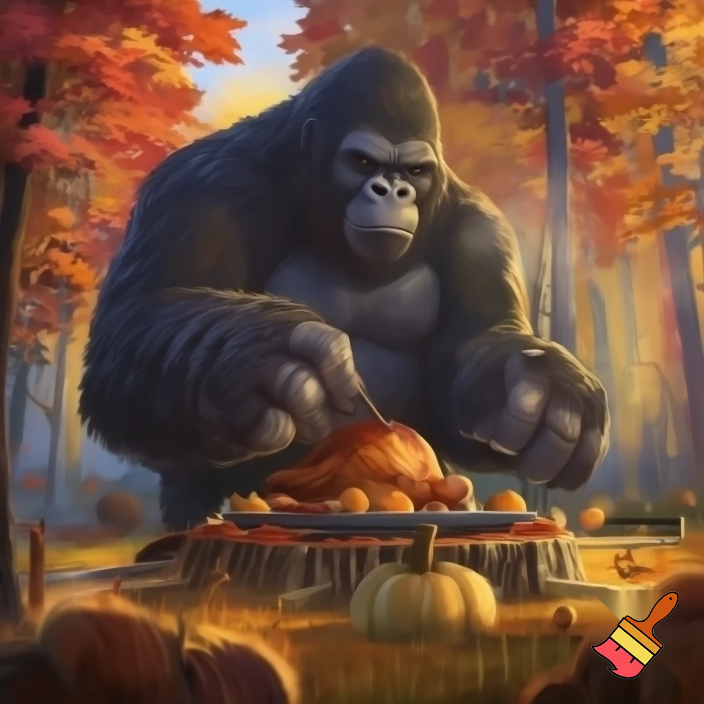king Kong is making thanks giving dinner

