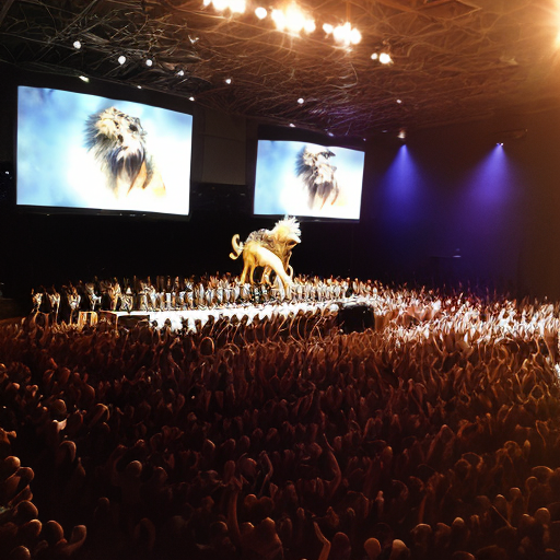 at elevation the lion rejoicing roars to rise mix and shine