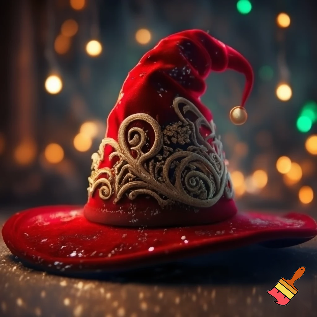 Christmas wizard hat red Christmas time velvet