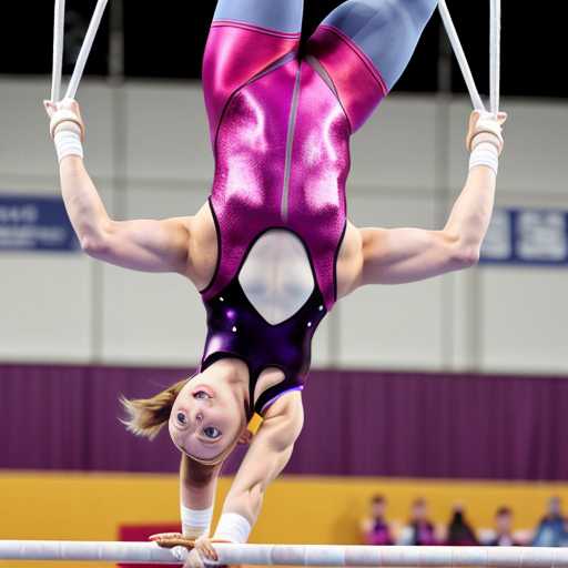 little girl in gymnastics outfit doing acrobatics