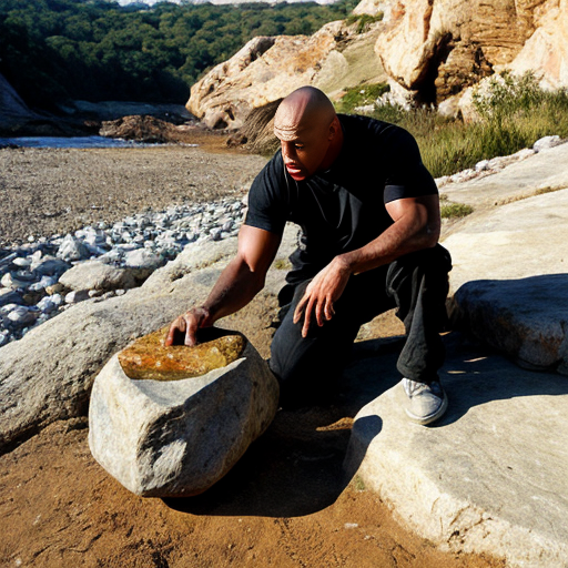dwain the rock jonson eating a rock

