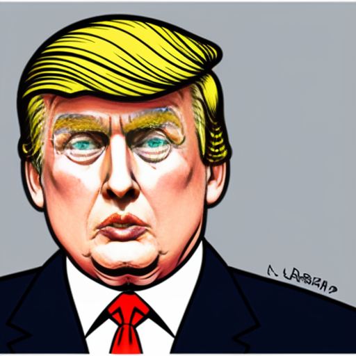 a cyborg donald trump in a cartoon