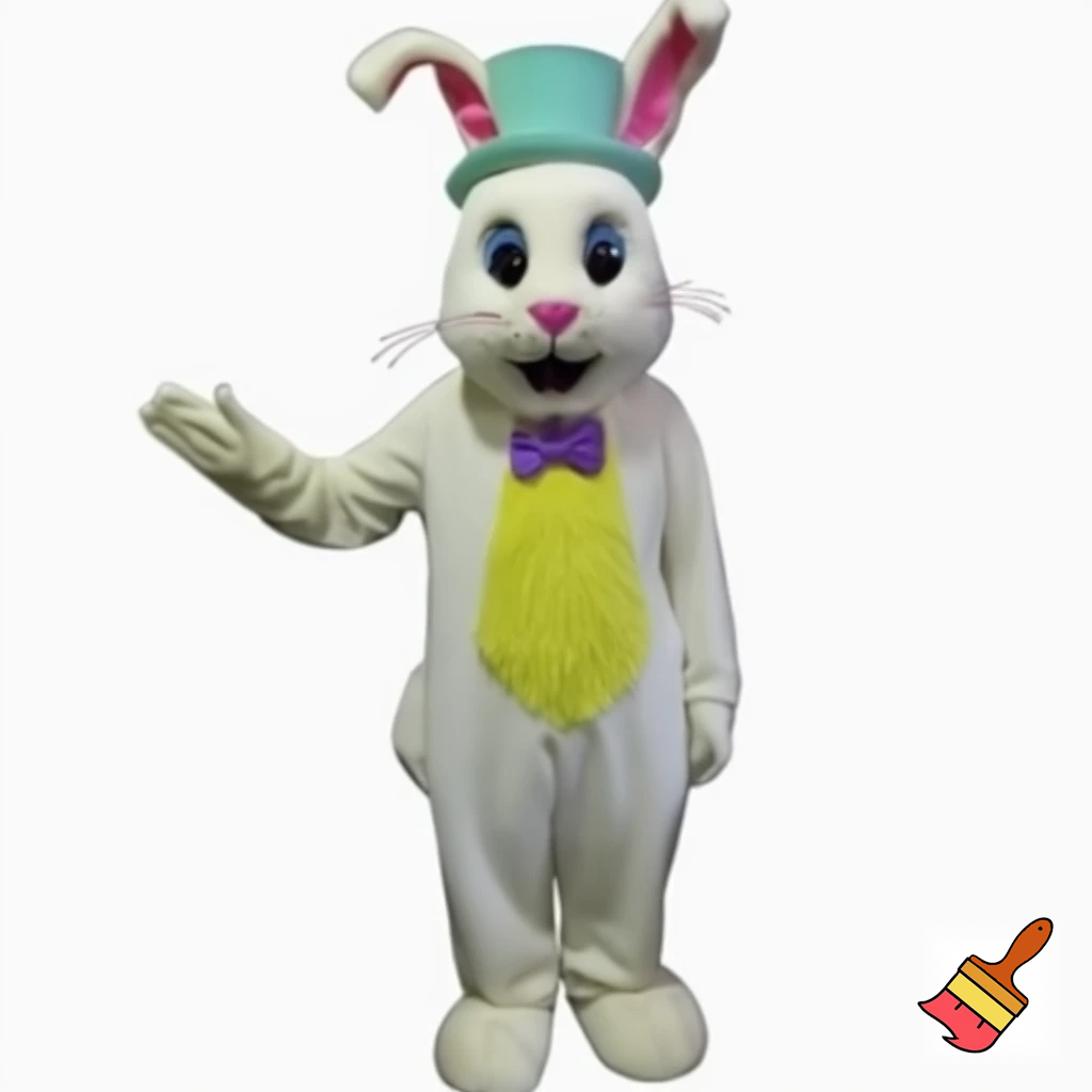 Easter bunny mascot costume top hat